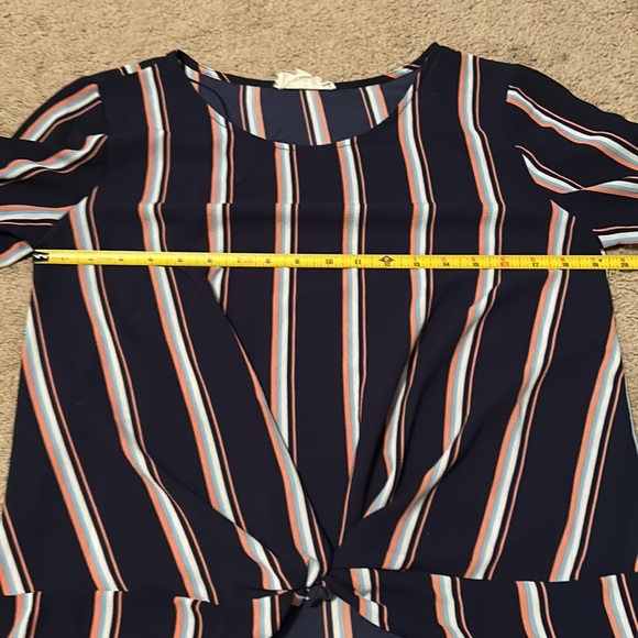 Pink Republic Navy Blue Front Knot Shirt Size M - Picture 12 of 13